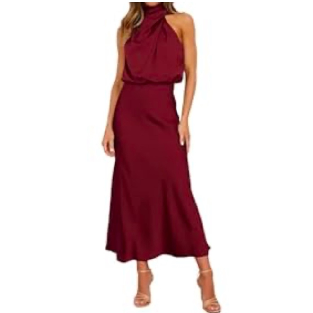 High Neck Red Dress